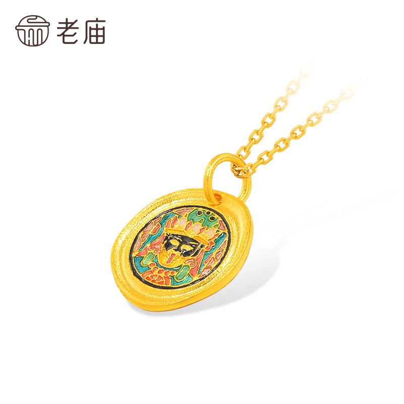 老庙黄金足金扎基拉姆女财神挂坠招财纳福财源滚滚闪耀色彩,淘宝优惠券,粉丝福利购,淘宝优惠卷