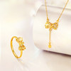Laomiao Gold Dazzling Diamond Series Pure Gold Symphony Bow Ring 5G Dreamy Dazzle
