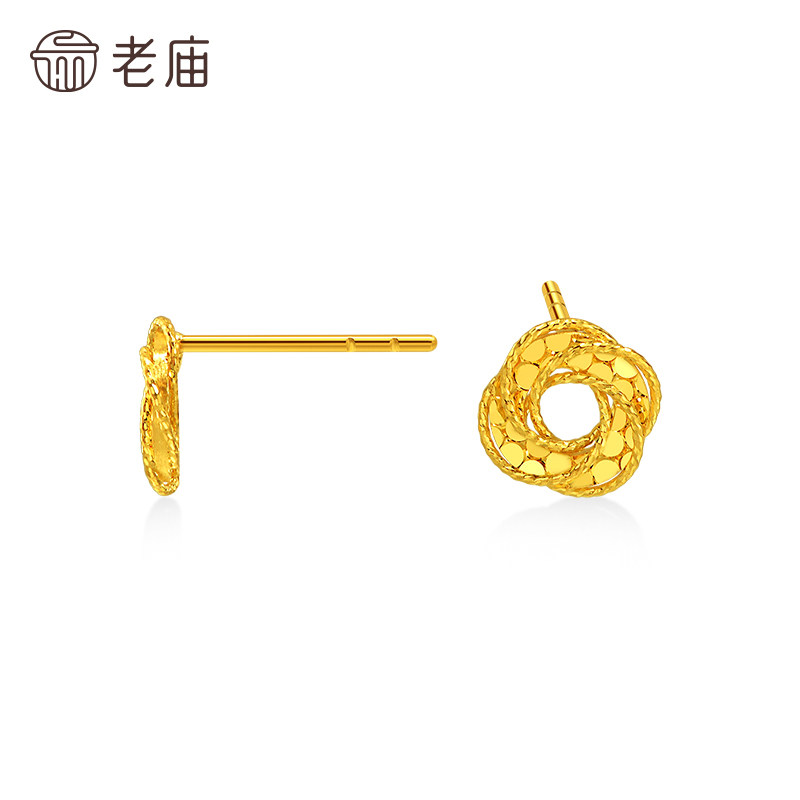 预售老庙黄金足金花朵耳钉螺旋花朵璀璨鳞甲闪耀5G星光梦幻时尚精,淘宝优惠券,粉丝福利购,淘宝优惠卷