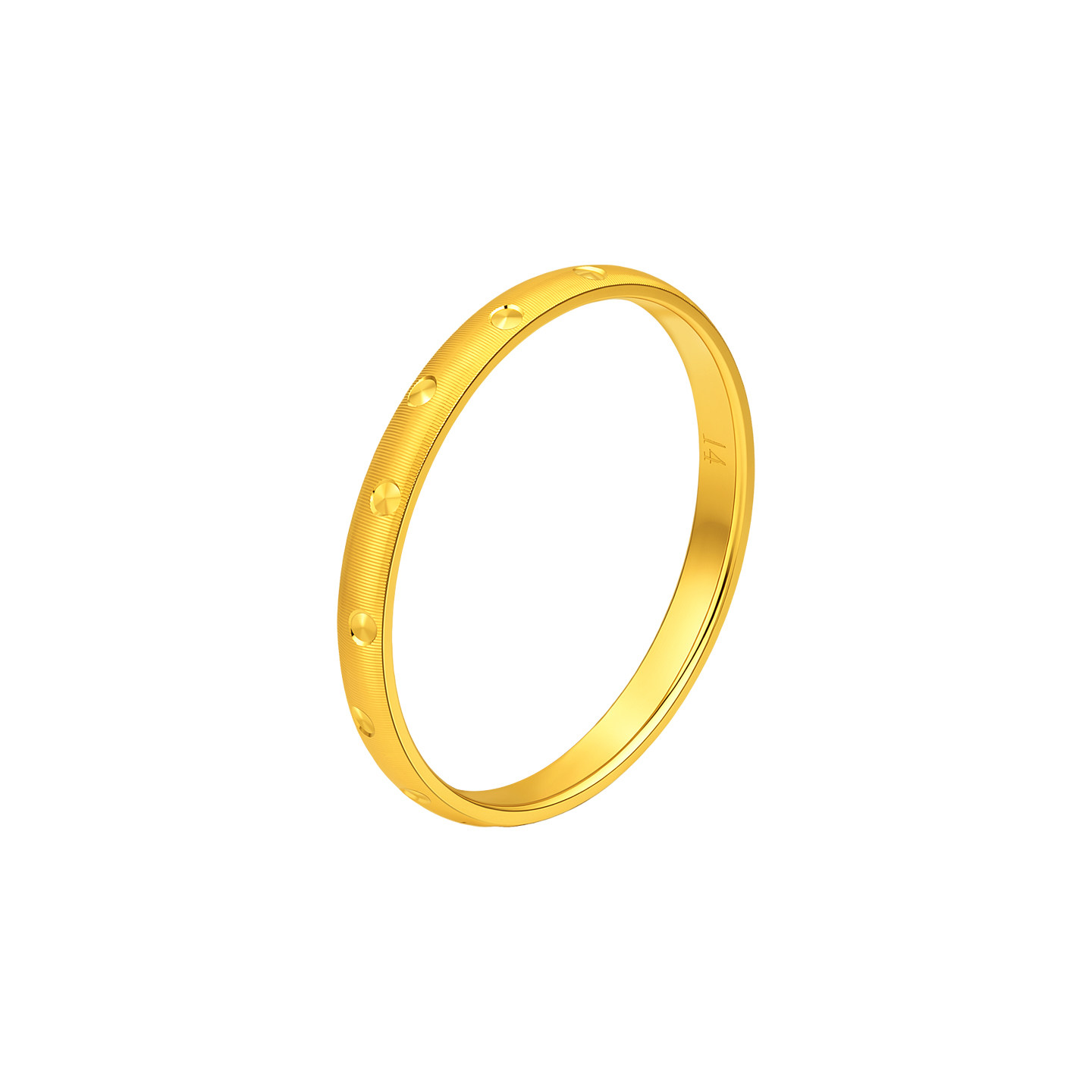Laomiao gold solid gold fine sparkling ring 5G three-dimensional exquisite simple geometric fine starlight shining temperament whitening
