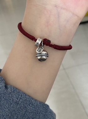 编织金刚手绳s925铃铛情侣