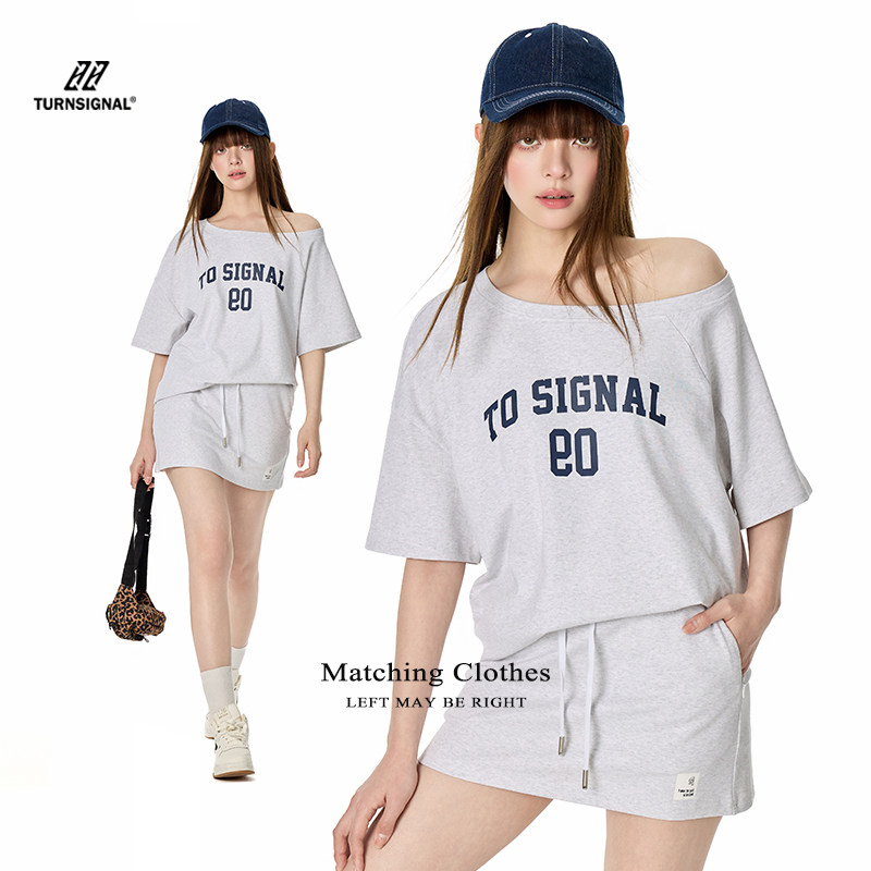 TurnSignal潮牌短袖短裙套装女夏季2026新款时尚休闲运动两件套夏,淘宝优惠券,粉丝福利购,淘宝优惠卷