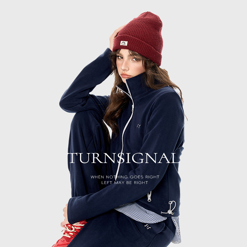 TurnSignal潮牌短款摇粒绒卫衣开衫长裤套装女秋冬休闲运动套装,淘宝优惠券,粉丝福利购,淘宝优惠卷