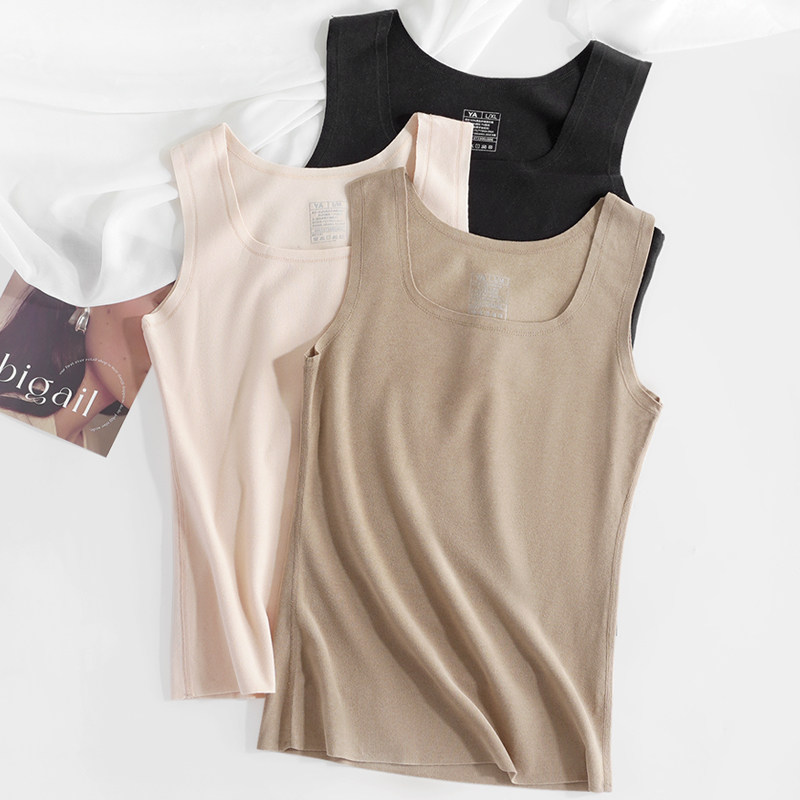 秋冬薄款无痕双面磨毛椰子油发热女士保暖背心方领内搭无袖打底衫,淘宝优惠券,粉丝福利购,淘宝优惠卷