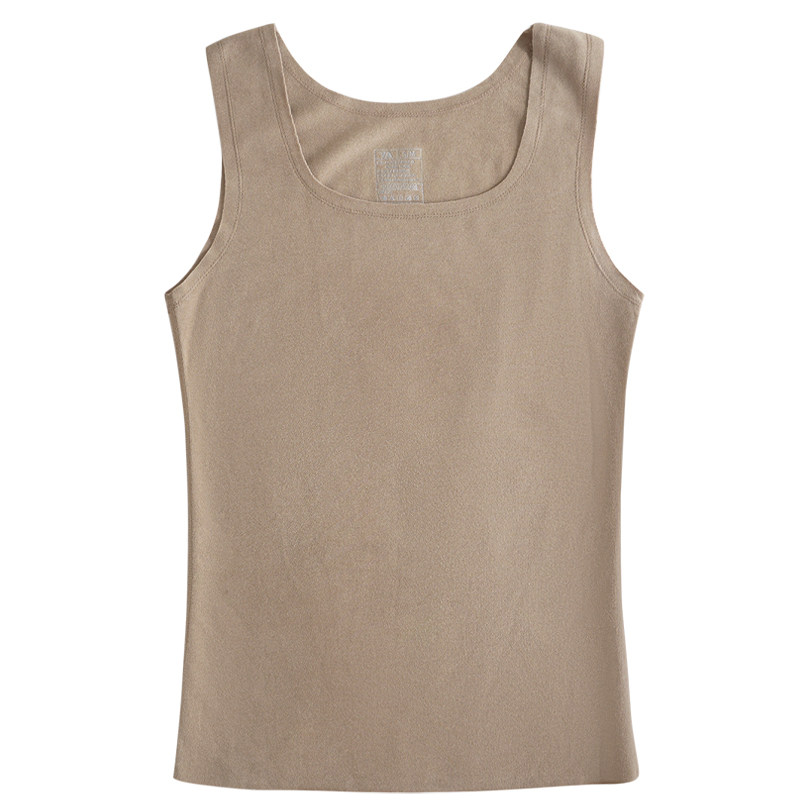 秋冬薄款无痕双面磨毛椰子油发热女士保暖背心方领内搭无袖打底衫,淘宝优惠券,粉丝福利购,淘宝优惠卷