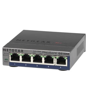 NETGEAR美国网件GS105E 简单网管5口千兆交换机 VLAN环路侦测 1000M端口以太网监控分流器网络分线器 5年质保