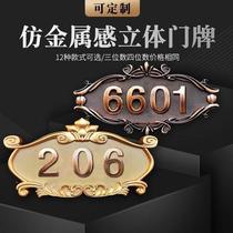 House plate Number of household floating gate number plate room number Stereo Cards Hotel guesthouse Box number doorplate Number of cards