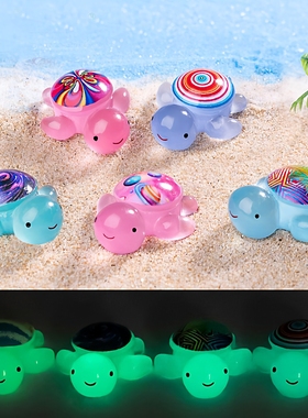 夜光发光迷你水晶小乌龟摆件