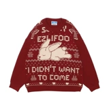 Японский ретро бордовый демисезонный свитер подходит для мужчин и женщин, трикотажная парная одежда для влюбленных, свободный крой