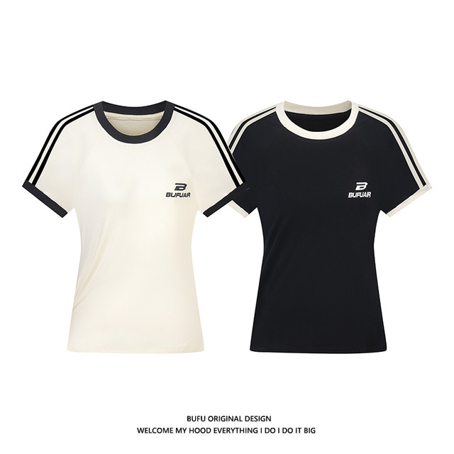 Short-sleeved American retro lever female hot girl style