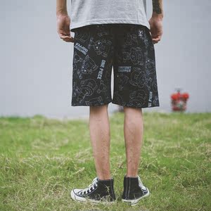 欧美嘻哈潮牌涂鸦短裤