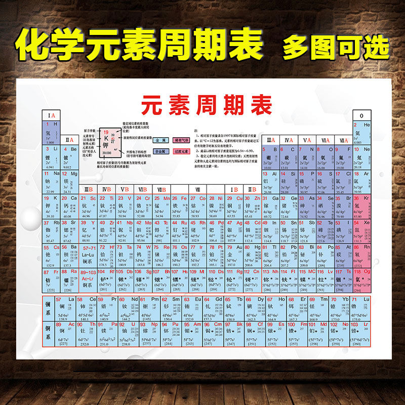 新版118位初中化学元素周期表挂图 热品库 性价比省钱购