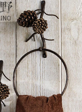 照明原创欧美毛巾架松果