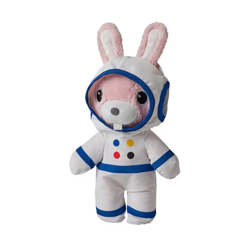 IKEA宜家艾顿斯帕毛绒玩具带宇航服兔子猫熊28厘米玩偶公仔 - 图0
