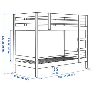 IKEA宜家代购麦达双层床架松木90x200厘米儿童学生床双层床上下床