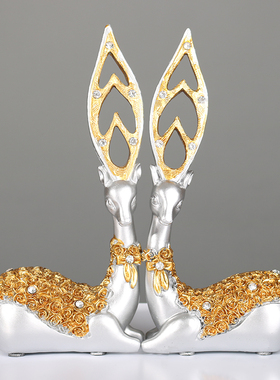 北欧风格情侣树脂家居客厅招财鹿