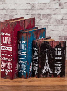 客厅装饰书木质收纳复古