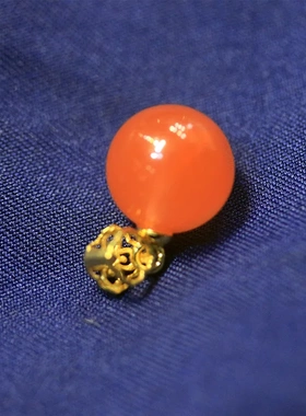 天然川料南红玛瑙圆珠吊坠时尚百搭女款s925银镀金镶嵌潮流不掉色