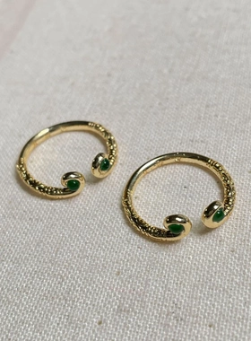 天然阳绿翡翠戒指女爆款镶钻指环佛公貔貅葫芦开口可调节