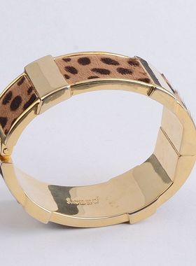 欧美风百搭宽面豹纹配饰手镯特价