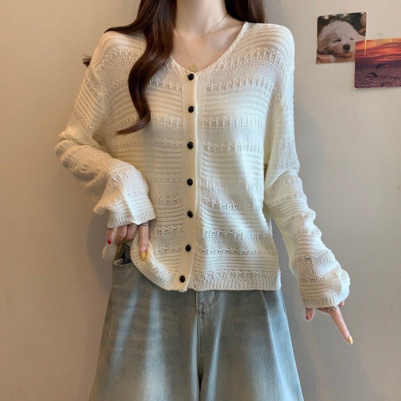 大码女装2025秋季新款时尚百搭V领简约长袖开衫上衣针织衫毛衣潮,淘宝优惠券,粉丝福利购,淘宝优惠卷