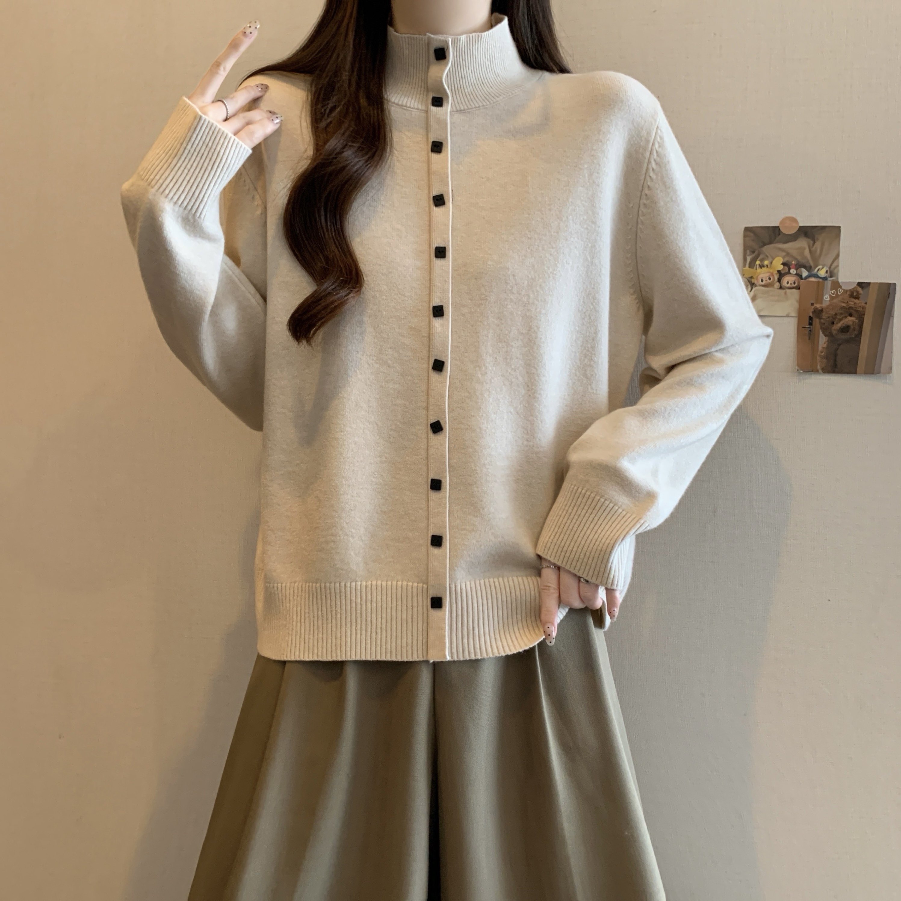 大码女装2025秋冬新款时尚百搭长袖打底衫胖MM加厚毛衣宽松上衣潮,淘宝优惠券,粉丝福利购,淘宝优惠卷