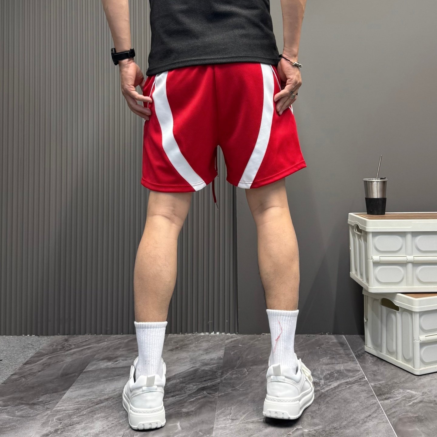 夏季新品拼接撞色速干短裤男宽松休闲四分裤篮球裤运动中裤健身裤,淘宝优惠券,粉丝福利购,淘宝优惠卷