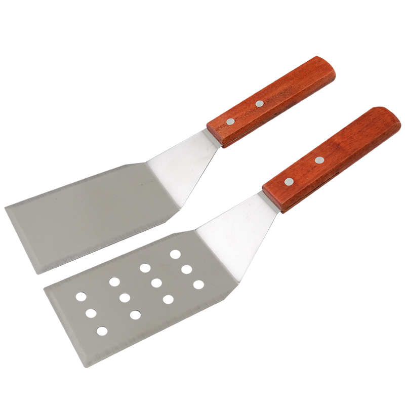 不锈钢料理铲铁板烧牛排扒铲披比萨生煎铲煎饼铲子压铲手抓饼工具 - 图3