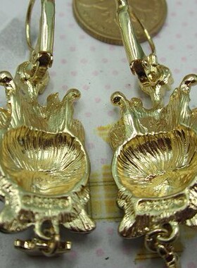 欧美外贸原单个性夸张滴油彩釉钻狐狸耳坠钉小装饰品清仓处理