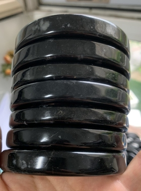 【毕业季】天然岫玉乌鸡飘花黑色方镯大口全男女款