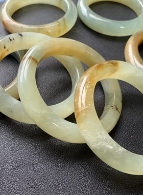 【秋涧栖云】F93天然岫玉玉石王花玉冰透女款手镯一物一图