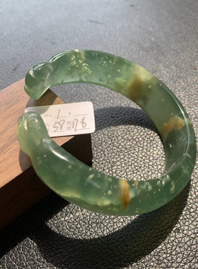 【开口猫爪手镯】瑕F122天然岫玉手镯绿冰暴风雪湖水蓝一物一图