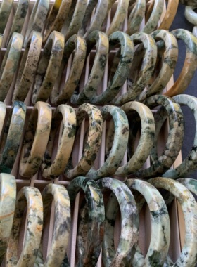 F185全品虎皮兰地球蓝方镯天然岫玉花玉手镯一物一图选款国风方条