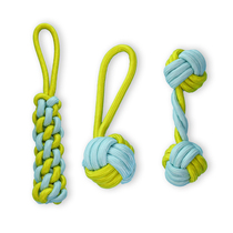 Dog toy rope knot dog bite rope grindstone resistant to bite and river ropes puppies puppies Boomeo Koki teddy gold mound