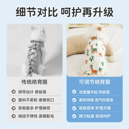 猫咪绝育服手术衣服猫猫断奶服防舔公猫术后服宠物纯棉绝育服母猫 - 图0