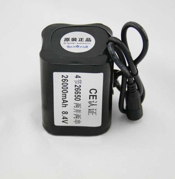 L2 T6自行车灯8800 14400 26000毫安螺纹头圆头8.4V充电锂电池组 - 图0