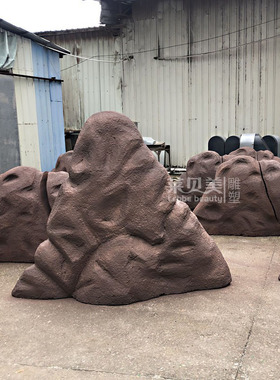 泡沫真石漆假山定制橱窗石头装饰