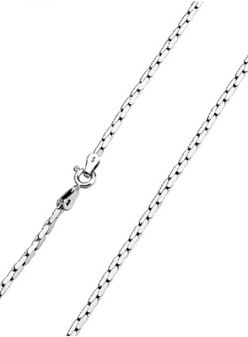 方形竹节项链情侣礼物做旧银饰品