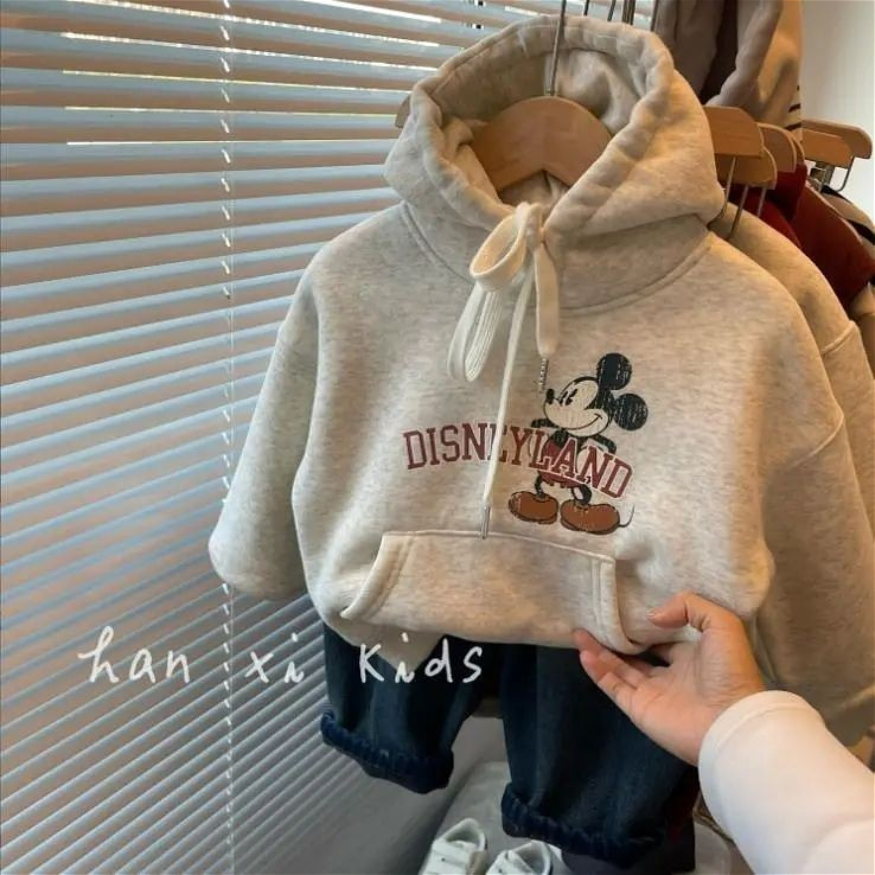 男女童秋冬季卡通可爱加绒卫衣儿童加厚一体绒连帽长袖上衣套冬装 - 图3