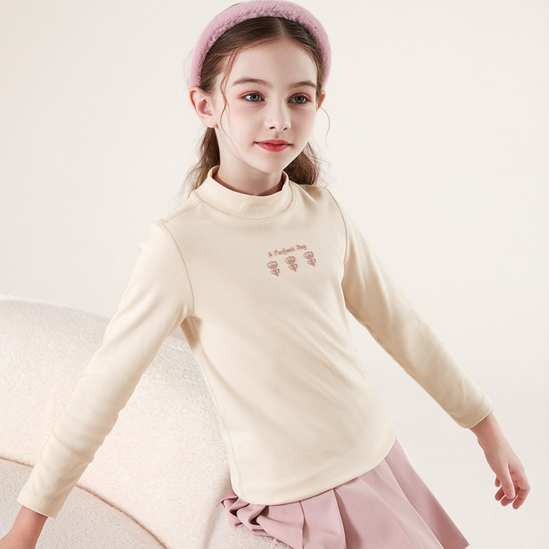 女童打底衫秋冬装新款儿童长袖T恤中大童加绒内搭秋衣半高领上衣,淘宝优惠券,粉丝福利购,淘宝优惠卷