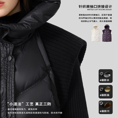 迪士尼女童连帽羽绒马甲2025冬季新款女孩白鸭绒保暖背心童装外套 - 图2