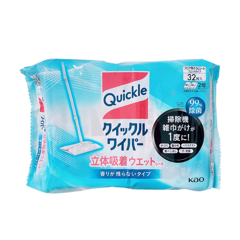 日本进口花王静电除尘纸擦地板抹布清洁替换装拖把湿巾清新香32枚 - 图3