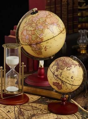地球仪摆件复古高档办公室客厅书房装饰摆饰乔迁礼物摄影拍摄道具