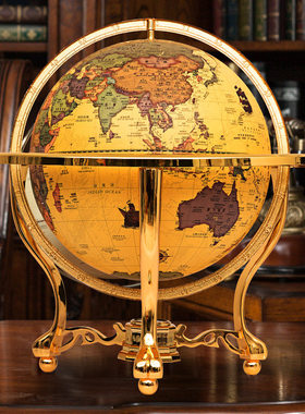 【天屿】美式复古办公桌面摆件大号仿古地球仪开业礼品物客厅万向