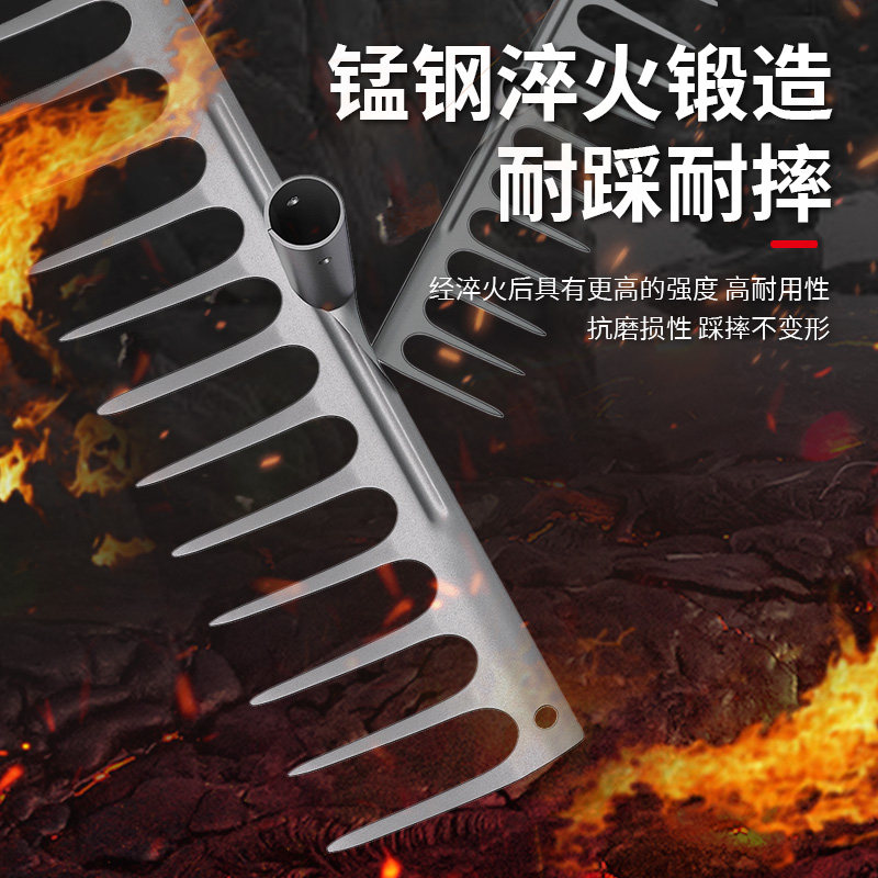 耙子农具锰钢翻地松土神器农用铁耙子工具除草搂草神器九齿大钉耙,淘宝优惠券,粉丝福利购,淘宝优惠卷