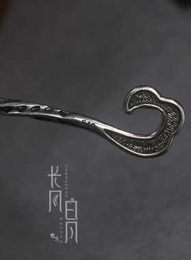 发饰发簪925镀银复古作旧簪子