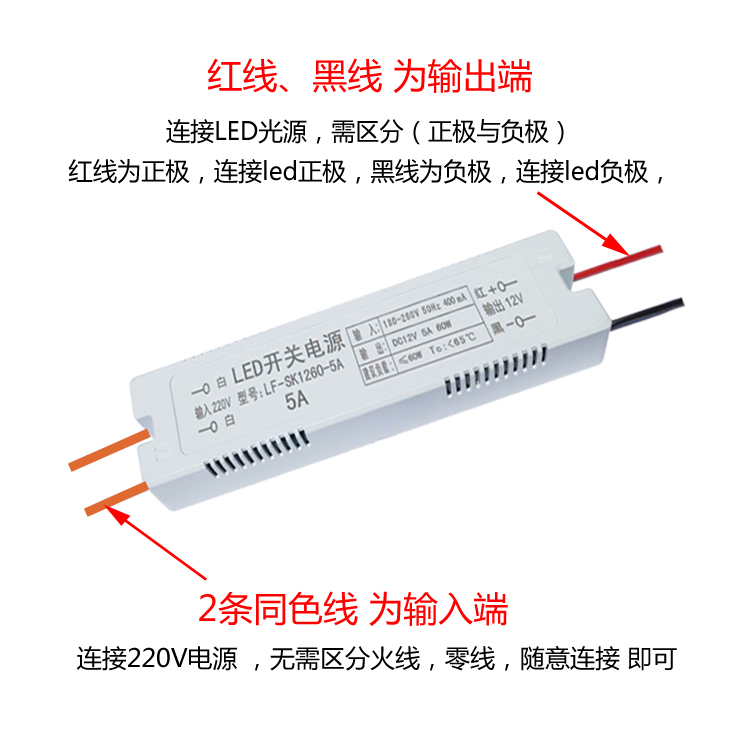 LED开关电源驱动220v转12v24v变压器1A灯牌2A化妆镜灯带条镇流器 - 图0
