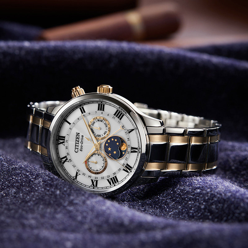 西铁城旗舰官方光动能钢带商务腕表 西铁城手表日韩腕表