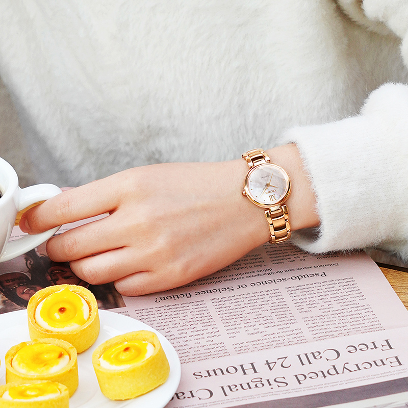 西铁城官方正品光动能时尚贝母表盘 西铁城手表日韩腕表