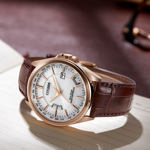 西铁城官方旗舰店光动能电波休闲男女情侣手表CB0250